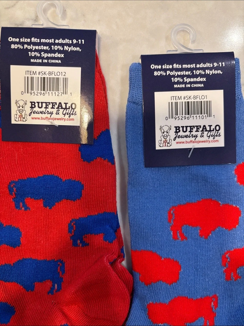 Buffalo Red and Blue Mismatched Buffalo Crew Socks - Buffalo Brand